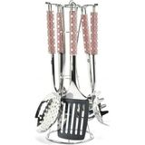 Taç Chef Tools Kepçe Seti Kırmızı Beyaz - Gümüş