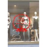 Taç Çiçekler ve 8 Mart Kadınlar Günü Kutlu Olsun Yazısı Cam Vitrin Stickerı Ölçü:60 cm
