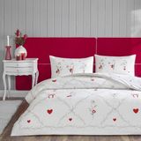 Taç Çift Kişilik Ranforce %100 Pamuk Nevresim Takımı Amoura Glowlu Kırmızı - 240 x 260 cm