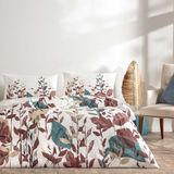 Taç Çift Kişilik Ranforce Nevresim Takımı Daisy Ekru - Çok Renkli - 100 x 100 cm