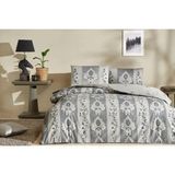 Taç Çift Kişilik Ranforce Nevresim Takımı Edwina Gri - 200 x 220 cm - Acı Kahve