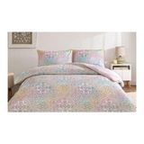 Taç Çift Kişilik Ranforce Nevresim Takımı Nevora Pembe - Renkli - 200 x 220 cm
