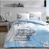Taç Çift Kişilik Ranforce Nevresim Takımı Ocean Turkuaz - Renkli - 200 x 220 cm