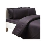 Taç Çift Kişilik Saten Nevresim Takımı Basic Siyah - 200 x 220 cm - Acı Kahve