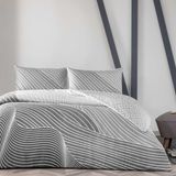 Taç Crumbly Gri 160 x 220 cm Ranforce Tek Kişilik Nevresim Takımı
