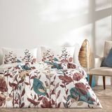 Taç Daisy Ranforce Çift Kişilik Lastiksiz Nevresim Takım - 200 x 220 cm - Beyaz