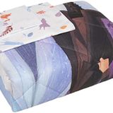 Taç Disney Frozen 2 Friendship Lisanslı Karakter Baskılı Dış Kumaş:%100 Pamuk, İç Dolgu: Elyaf Yorgan Seti, Çok Renkli, Tek Kişilik