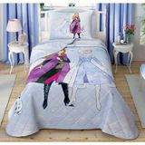 Taç Disney Frozen 2 Together Yatak Örtü - 160 x 220 cm - Açık Mavi