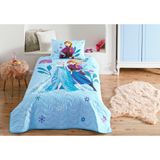 TAÇ Disney Frozen Flower Power CPP Standart Pamuk-Polyester Nevresim Takımı, Mavi, Tek Kişilik