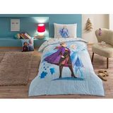 TAÇ Disney Frozen Sisters Standart Pamuk Nevresim Takımı, Mavi, Tek Kişilik