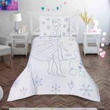 Taç Disney Frozen Snow Flower Lisanslı Jakar Çok Renkli Yatak Örtüsü