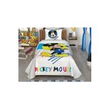 Taç Disney Mickey Colour %100 Pamuk Lisanslı 100x200 cm Tek Kişilik Pike Takımı