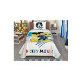 Taç Disney Mickey Colour Pamuk Lisanslı Çarşaflı 100x200 cm Tek Kişilik Pike Takımı