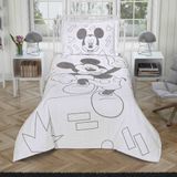 Taç Disney Mickey Enjoy Lisanslı Jakar Çok Renkli Yatak Örtüsü