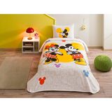 TAÇ Disney Minnie & Mickey Botanic Standart Pamuk Nevresim Takımı, Sarı, Tek Kişilik