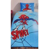 Taç Disney Spiderman Thwip Tek Kişilik Complete Set Dört Mevsim Kapitoneli Nevresim Takımı - 160 x 220 cm - Mavi - Kırmızı