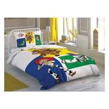 Taç Disney Tek Kişilik Nevresim Takımı - 100 x 200 cm - Beyaz - Yeşil - Sarı