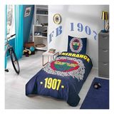 Taç Fenerbahçe Marşlı Tek Kişilik Yatak Örtüsü - 160 x 240 cm - Mavi