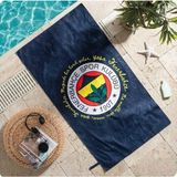 Taç Fenerbahçe Palamut Plaj Havlusu 85 x 155 cm Lacivert Polyester Modern Tasarım Tüy Bırakmayan