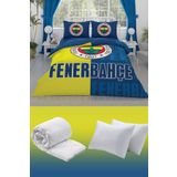 Taç Fenerbahçe Parçalı Logo Çift Kişilik 7 Parça Yatak Seti - Nevresim Takımı + Yorgan + 2'li Yastık