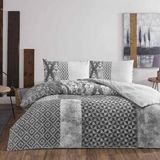 Taç Flanel Kışlık -Misty Gri- Lastikli Çarşaflı Çift Kişilik Nevresim Takımı - 200 x 220 cm