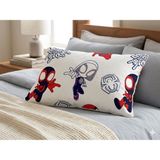 Taç Flanel Kumaş Spidey Çocuk Yastık Kılıfı 2 li - Antrasit - Beyaz - 50*70