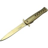 Tac-Force 1111A T-Lite Gold Kamp / Av Çakısı 23CM- Yarı Otomatik, Metal Sap, Kemerlikli