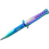 Tac-Force Tac Force Ti-Lite 1111 Gk Gökkuşağı Kamp / Av Çakısı 23CM- Yarı Otomatik, Kemerlikli, Metal Desenli Sap