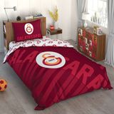 Taç Galatasaray Kırmızı Logo Lisanslı Tek Kişilik Nevresim Takımı - 160 x 220 cm