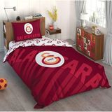 Taç Galatasaray Kırmızı Logo Tek Kişilik Lisanslı Nevresim Takımı - Renkli - 160 x 220 cm