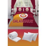 Taç Galatasaray Parçalı Logo Çift Kişilik 7 Parça Yatak Seti - Nevresim Takımı + Yorgan + Yastık