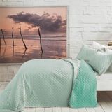 Taç Genç Modası Çift Taraflı Yatak Örtüsü Seti Tek Kişilik Muse Mint-Yeşil - 180 x 240 cm