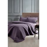 Taç Glory Çift Kişilik Yatak Örtüsü Mürdüm %100 Polyester Düz Tema 250 x 260 cm 2 Adet Yastık Kılıfı