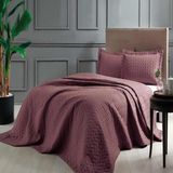 Taç Glory Geometrik Desenli Çift Kişilik Yatak Örtüsü Bordo Polyester 250 x 260 cm