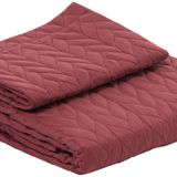 Taç Glory Kendinden Desenli%100 Polyester Yatak Örtüsü Seti, Bordo, Tek Kişilik