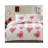 Taç Glow Parlayan Çift Kişilik Nevresim Takımı Cordelia Kırmızı - Çok Renkli - 100 x 100 cm