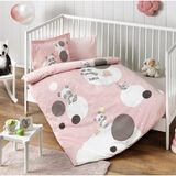 Taç Happy Moon Pamuklu Pembe Bebek Nevresim Takımı Seti
