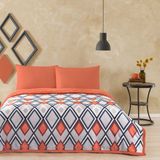 Taç Harlow Turuncu 160x220 cm Battaniyeli Çift Kişilik Winter Set
