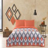 Taç Harlow Turuncu 200 x 220 cm Battaniyeli Çift Kişilik Winter Set