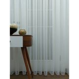 Taç Ince Çizgili Sade Tasarım Tül Perde 3katpileli - 320 x 260 cm - Beyaz