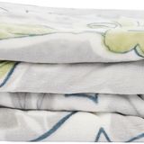 Taç Jonas Çiçek Desenli%100 Polyester Battaniye, Gri, Çift Kişilik