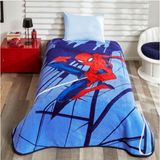 Taç Kristal Taç Lisanslı Disney Spiderman Original Tek Kişilik Battaniye Mavi 160 x 200 cm %100 Pamuk