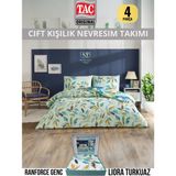 Taç Liora Turkuaz Ranforce Genç Modasi Çift Kişilik Nevresim Takımı - 200 x 220 cm