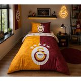 Taç Lisanslı %100 Pamuk Çarşafı Lastikli Tek Kişilik Nevresim Takımı Galatasaray 5. Yıldız - 001-Renkli - 160 x 120 cm