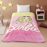 Taç Lisanslı Barbie Malibu Tek Kişilik Battaniye 160 x 220 cm Desenli Pembe Polyester