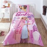 Taç Lisanslı Barbie Pink Power Tek Kişilik Nevresim Takımı - 160 x 220 cm - Renkli