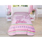 Taç Lisanslı Battaniye Barbie Pink Tek Kişilik - 160 x 220 cm - Renkli