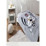 Taç Lisanslı Bebek Battaniyesi Beşiktaş Baby Klasik - Beyaz - Siyah - 100 x 120 cm
