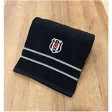 Taç Lisanslı Beşiktaş Arma Banyo Havlusu Siyah - 70 x 140 cm