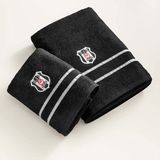 Taç Lisanslı Beşiktaş Arma Pamuk 70 x 140 cm Banyo Havlusu Siyah